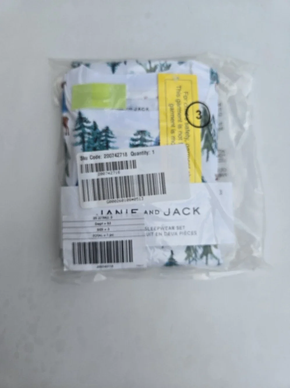 Janie And Jack Good Night Pajama In Moose Forest Size 3